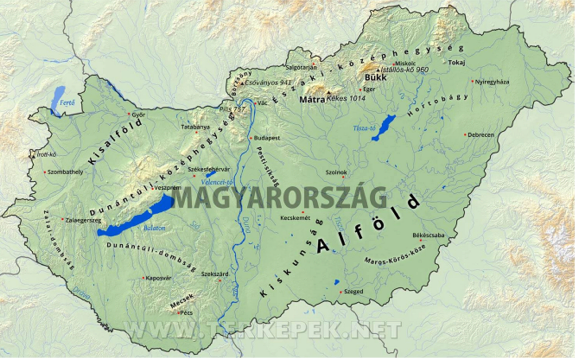Magyarország domborzati térképe